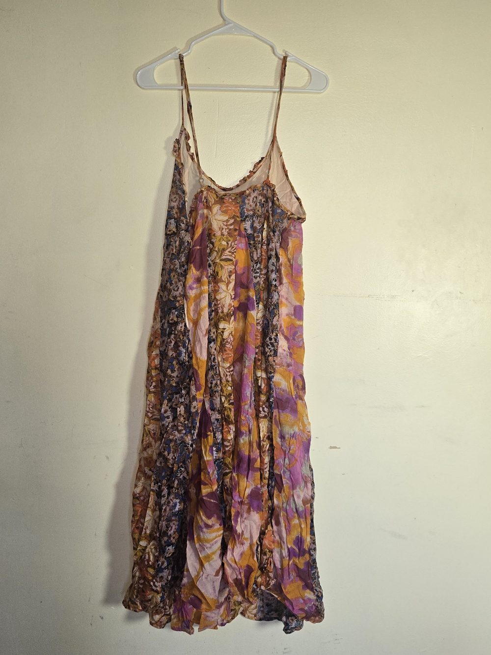 Free People Floral Patchwork Maxi Slip Dress - Purple & Orange - Picture 2 of 3